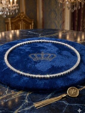 Radiant Clear Crystal Tennis Necklace – Sparkling Clear